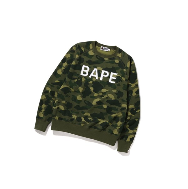 Army Green A BATHING APE Color Camo Crystal Stone Men's Sweatshirts | VM0387562