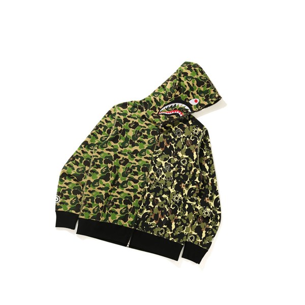 Army Green A BATHING APE X Mo'Wax X Unkle Bape Camo Zip Throughs Men's Hoodie | ZT1638209