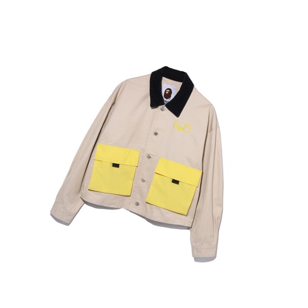Beige A BATHING APE Big Pocket Work Women's Jackets | FS1384697