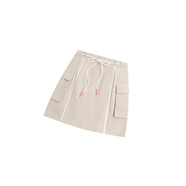 Beige A BATHING APE Logo Drawstring Mini Women's Skirts | FN7896214