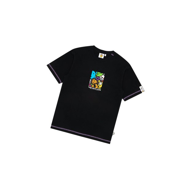 Black A BATHING APE Baby Milo Box Logo Print Tee Short Sleeve Men's T Shirts | CY3426957