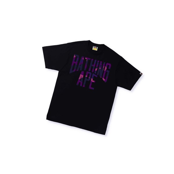 Black A BATHING APE Color Camo A Nyc Logo Tee Short Sleeve Men's T Shirts | FA3705269