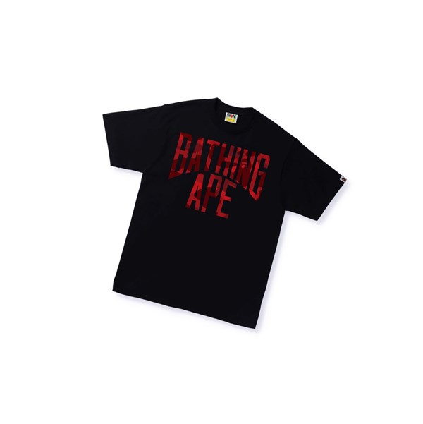Black A BATHING APE Color Camo A Nyc Logo Tee Short Sleeve Men's T Shirts | JT1528639
