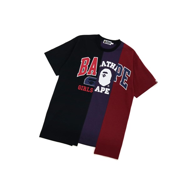 Black A BATHING APE Docking Onepiece Tee Short Sleeve Women's T Shirts | IQ2059864