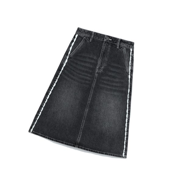 Black A BATHING APE High-waisted Denim Knee Length Women's Skirts | KI2109358