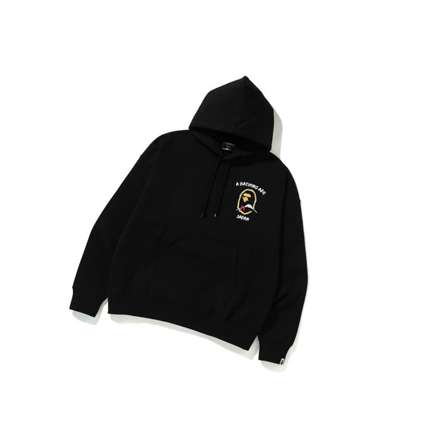 Black A BATHING APE Japan Loose Fit Pullover Men's Hoodie | RG7025819