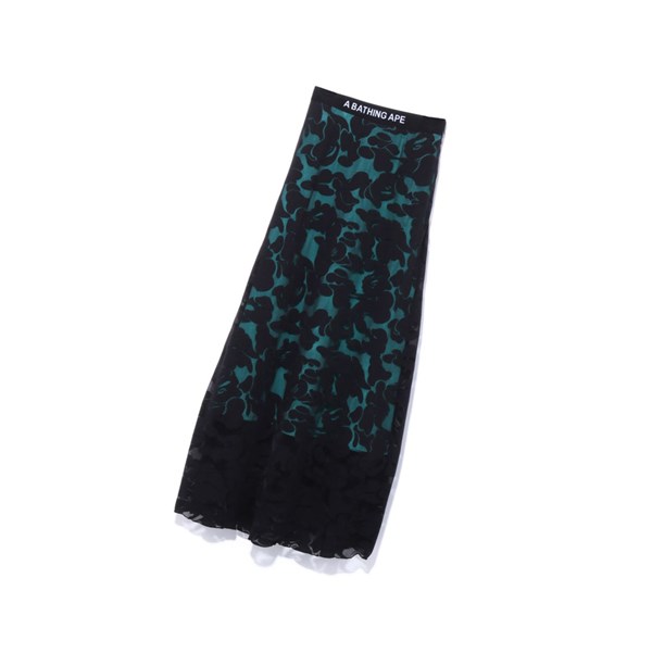 Black A BATHING APE Solid Camo Long Long Women's Skirts | EI0265193