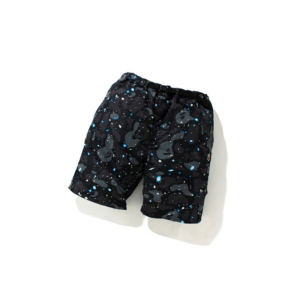 Black A BATHING APE Space Camo Track Men's Shorts | TG7685932