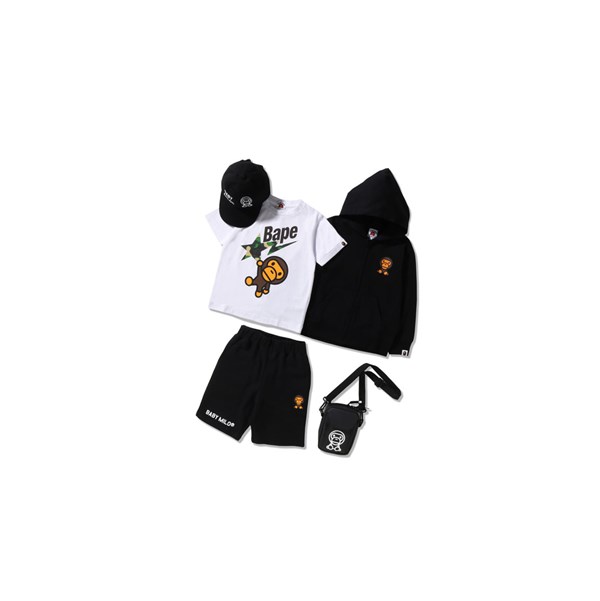 Black A BATHING APE Summer Bag Training Club Kids' T Shirts | IC4368951