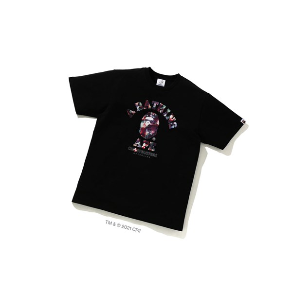 Black A BATHING APE X Ghostbusters Camo College Tee Short Sleeve Men's T Shirts | LN7139240