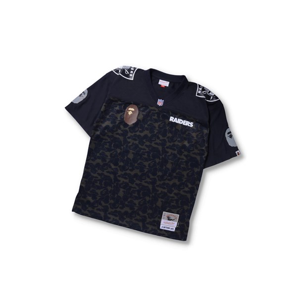Black A BATHING APE X M&n Nfl Oakland Raiders Legacy Jersey Short Sleeve Men's T Shirts | UL0357294