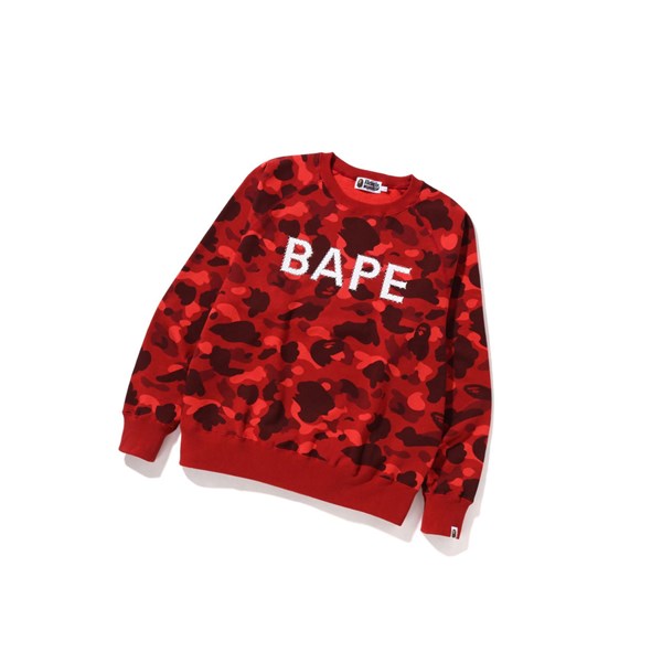 Bright Red A BATHING APE Color Camo Crystal Stone Men's Sweatshirts | ZE3415286