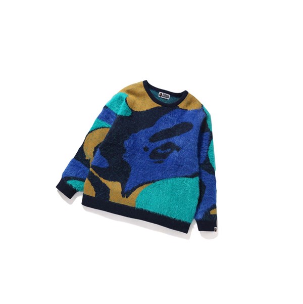 Caise A BATHING APE Marble Camo Oversized Knit Women's Sweatshirts | US0875132