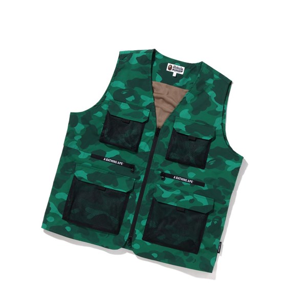Emerald A BATHING APE Color Camo Men's Vest | GO2596304