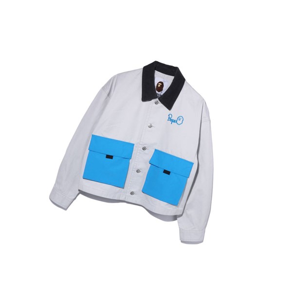Grey A BATHING APE Big Pocket Work Women's Jackets | EO7486932