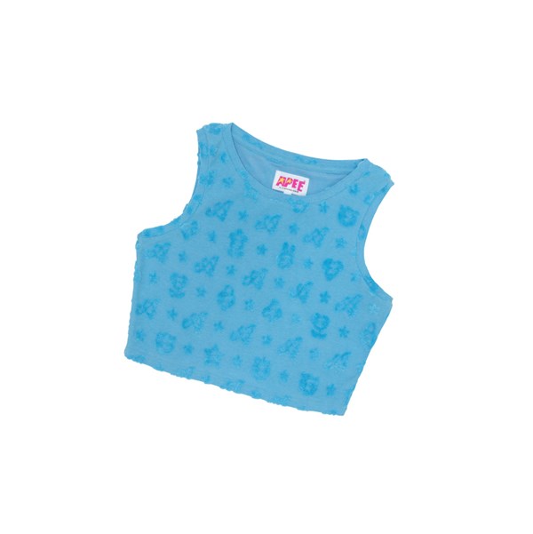 Light Blue A BATHING APE Cropped Pattern Women's Vest | ID2908315