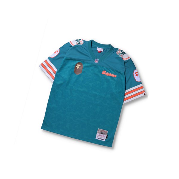 Mint A BATHING APE X M&n Nfl Miami Dolphins Legacy Jersey Short Sleeve Men's T Shirts | SP4721569
