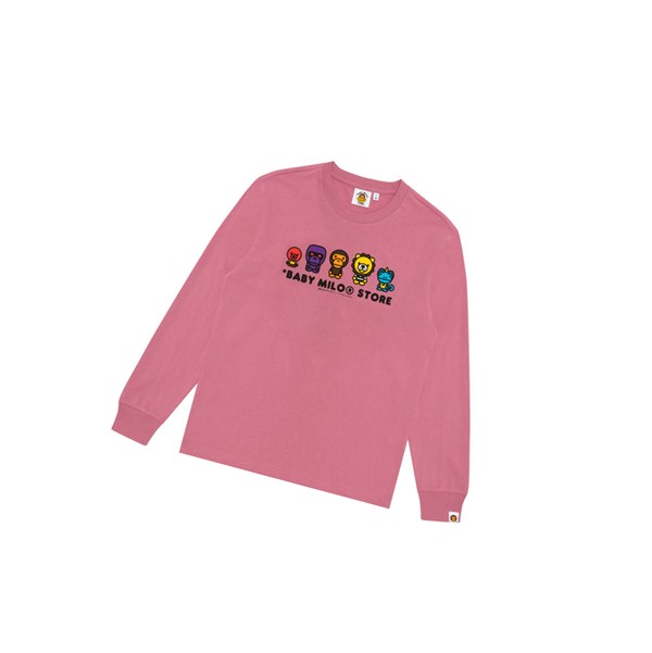 Pink A BATHING APE Baby Milo Tee Long Sleeve Men's T Shirts | JO3619250