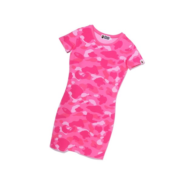 Pink A BATHING APE Color Camo Bodycon Tee Onepiece Mini Women's Dress | HJ7261084