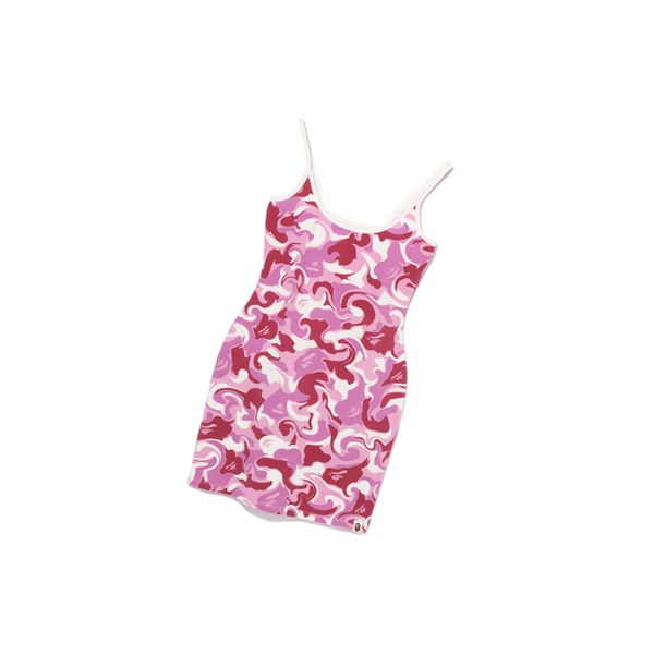 Pink A BATHING APE Marble Camo Cami Bodycon Tee Onepiece Mini Women's Dress | XV6198023