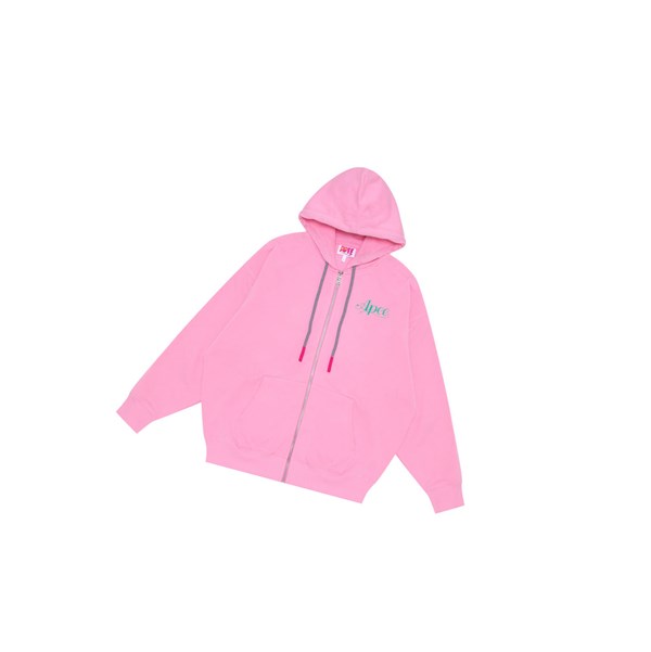 Pink A BATHING APE Oversized Zip Throughs Women's Hoodie | ML6015234