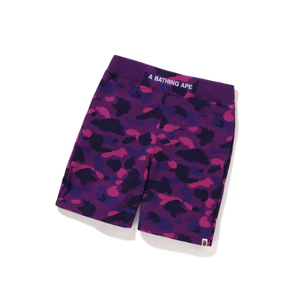 Purple A BATHING APE Color Camo Sweat Men's Shorts | CJ0641289