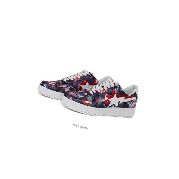 Purple A BATHING APE X Ghostbusters Camo Baby Milo Double Bape Sta™ Low Mid Men's Sneakers | PM7406935