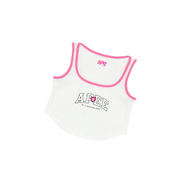 Wall White A BATHING APE Graphic Women's Vest | IU2956780