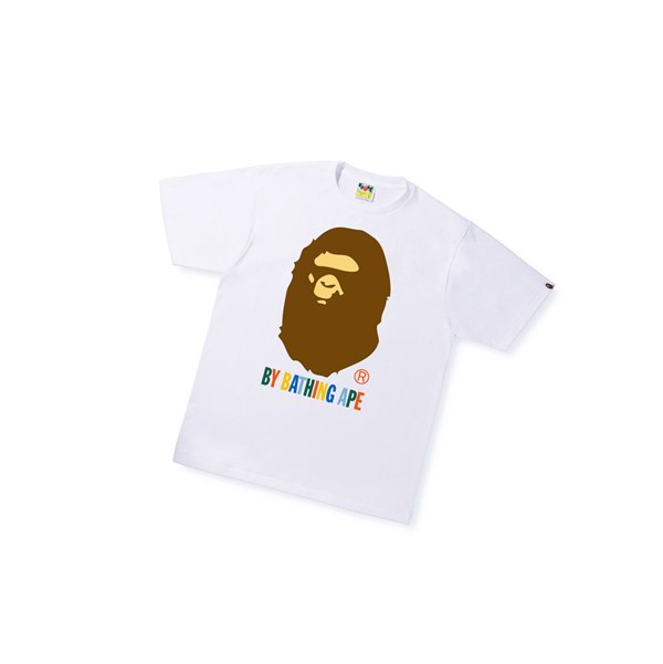 White A BATHING APE Colors By Bathing Ape Tee Short Sleeve Men's T Shirts | DN2483096