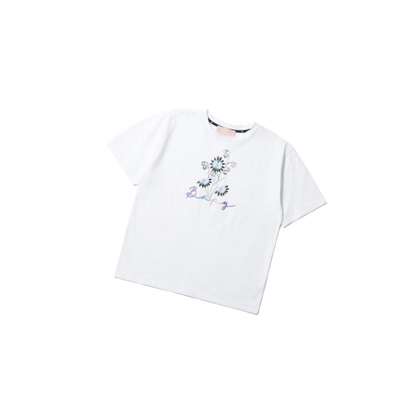 White A BATHING APE Floral Print Tee Short Sleeve Women's T Shirts | SY6038152