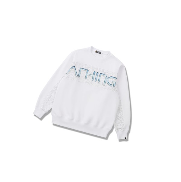 White A BATHING APE X Hajime Sorayama Crewneck Men's Sweatshirts | KX0793642