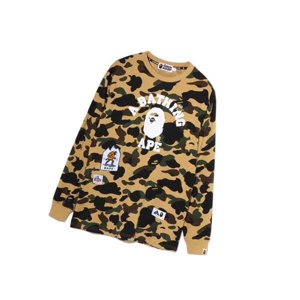 Yellow A BATHING APE Multi Label 1st Camo L/S Tee Long Sleeve Women's T Shirts | IH4815293